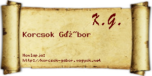 Korcsok Gábor névjegykártya